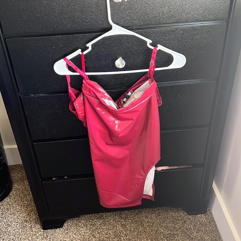 Red skirt and crop top